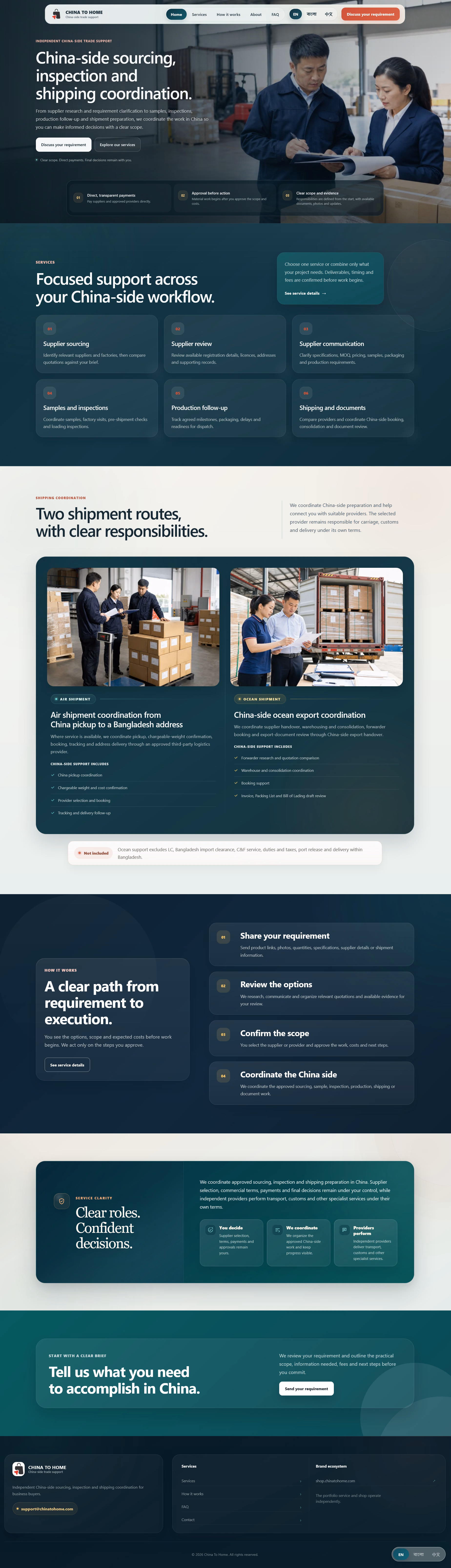 China To Home website full-page preview